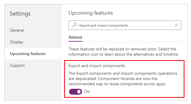 Enable export and import of components.