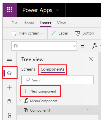 Creare un nuovo componente personalizzato usando la visualizzazione ad albero.