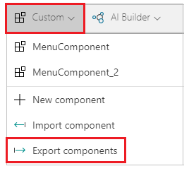 Menu exportar componentes a inserir.
