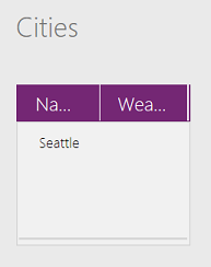 显示“Seattle”对应的“Weather”字段值为空白的集合。